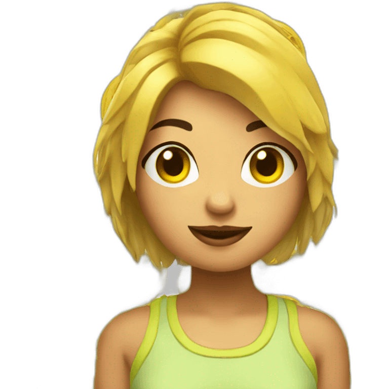 Chica con ventilador emoji