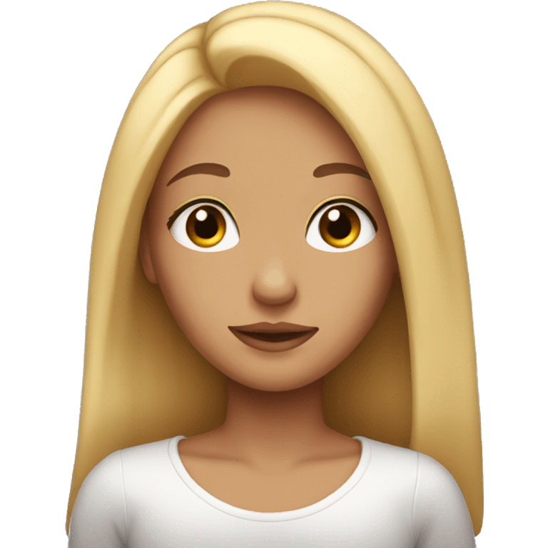 Girl with long  hair and lashes  emoji