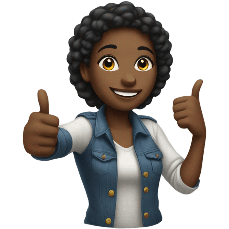 Black girl with thumbs up  emoji