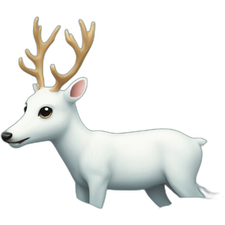 White deer swimming in the sea emoji