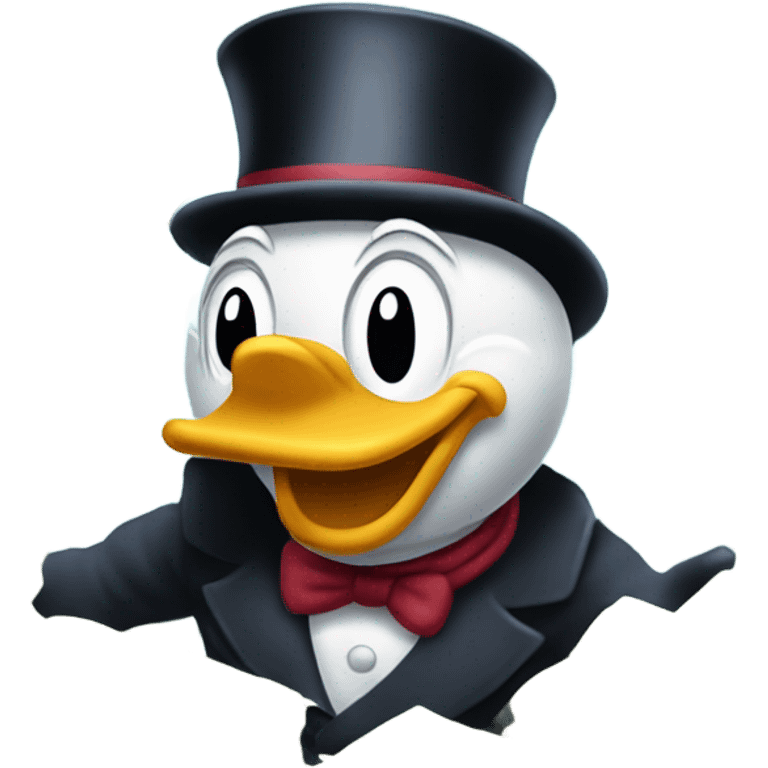 a happy Scrooge McDuck counting money emoji