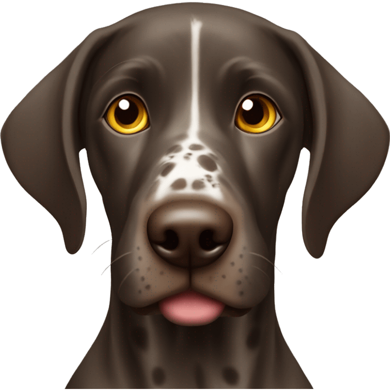 German shorthair with heart emoji for eyes.     for eyes emoji