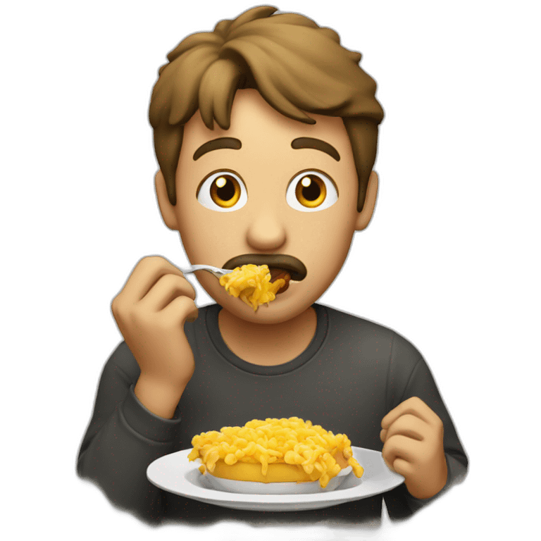 A man eating emoji