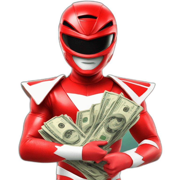 red power ranger with money emoji