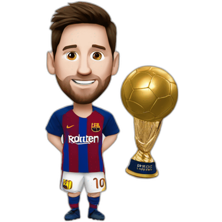 Messi with his 8 ballon d'ors emoji