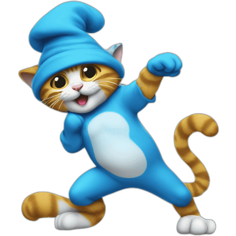 Smurf cat faisant un dab emoji