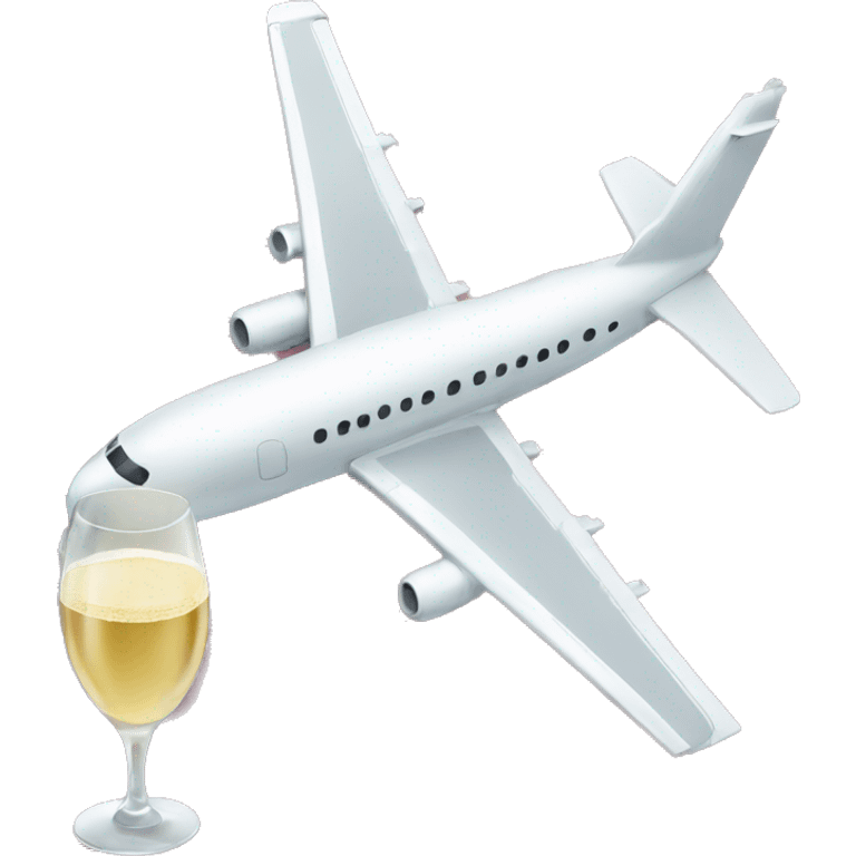 Plane and a bottle of champagne  emoji