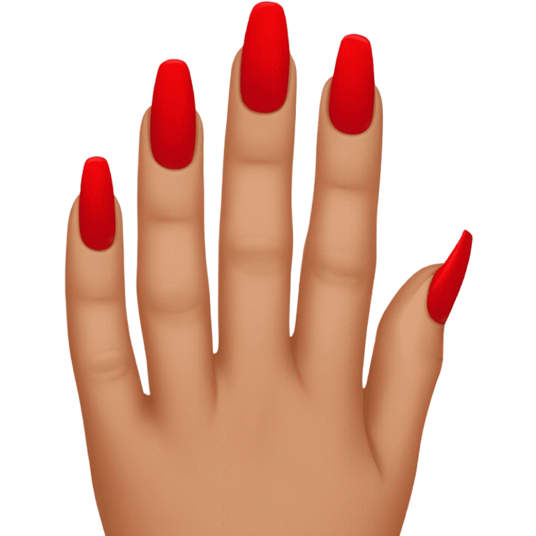 Long red  nails on medium skin ton emoji