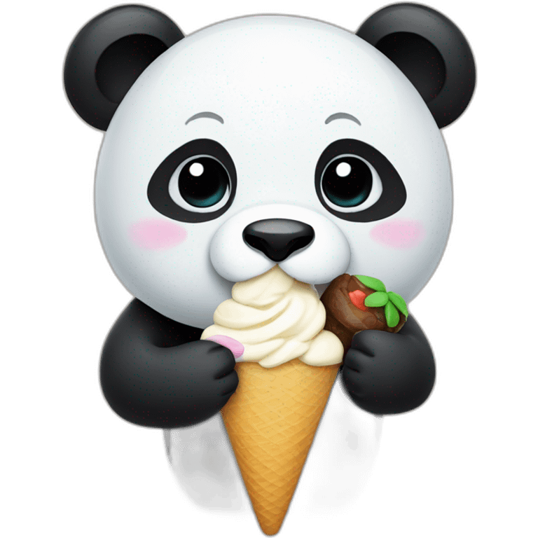 Panda eating ice cream emoji