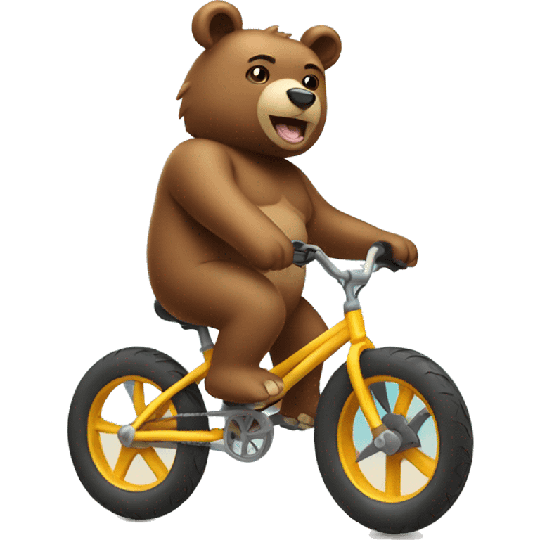 Bear in bikini riding bike emoji