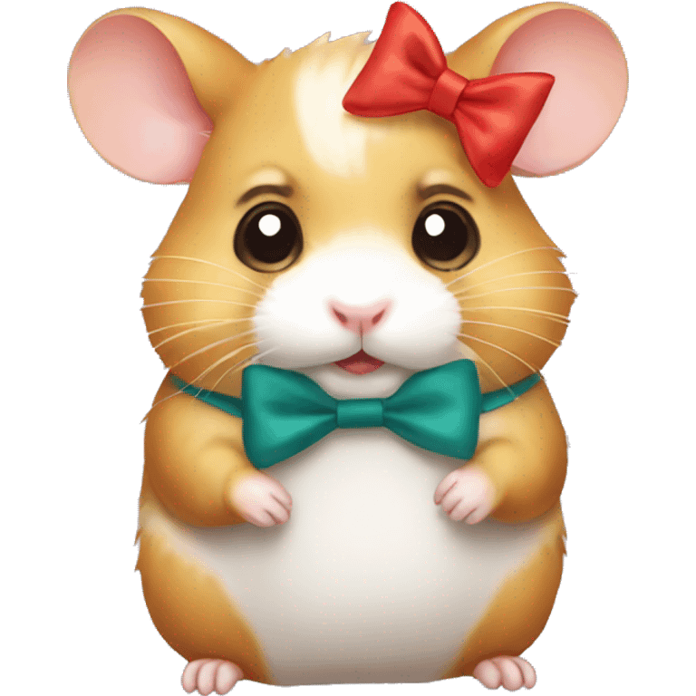 hamster with bow emoji