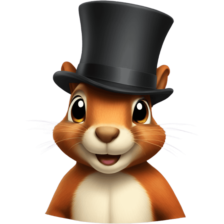 Squirrel top hat emoji