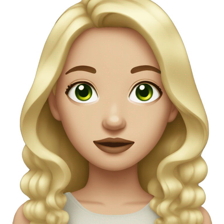 Girl with green eyes and light skin and makeup  emoji