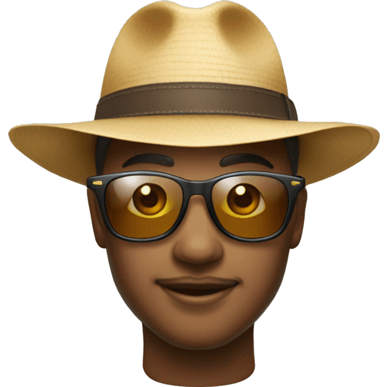 l'emoji lunette de soleil avec un chapeau safari sur la tête emoji