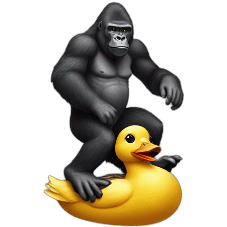 Gorilla riding duck emoji