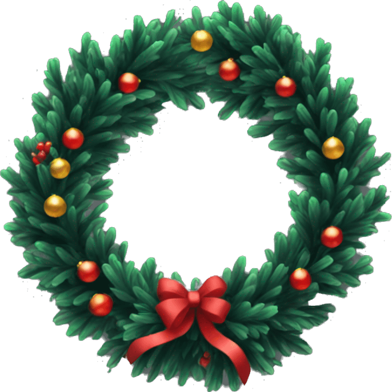 Black colored Christmas wreath emoji