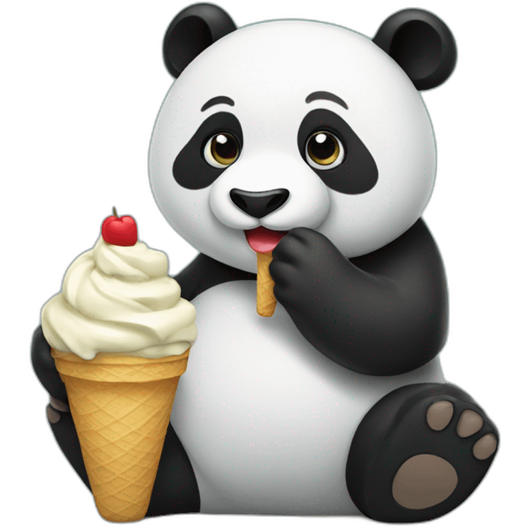 Panda eating ice cream emoji