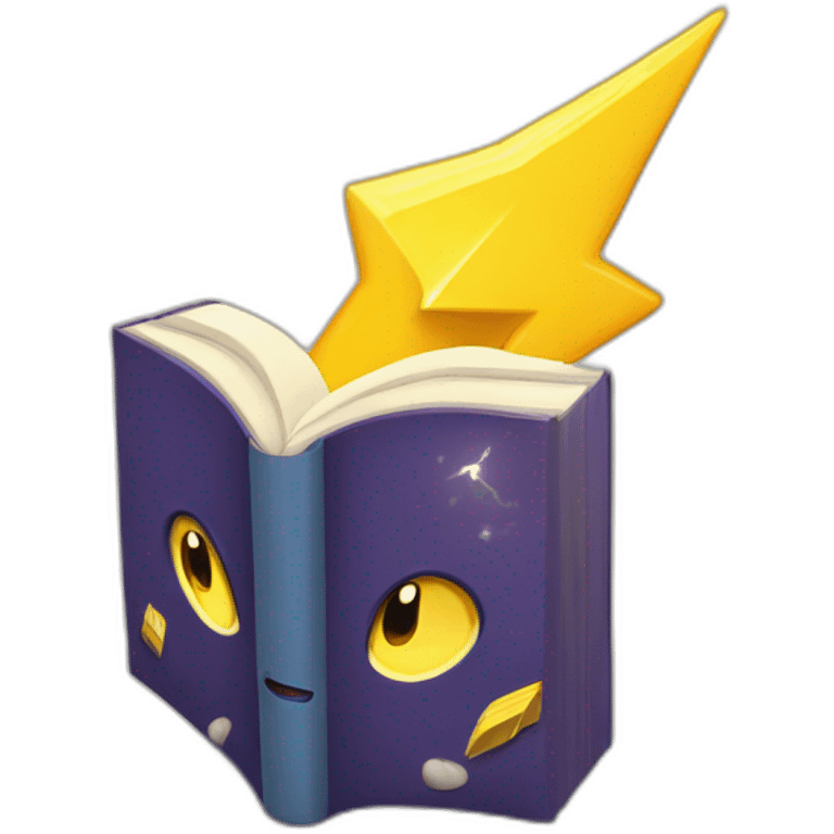 Cute Lightning bolt reading a book emoji