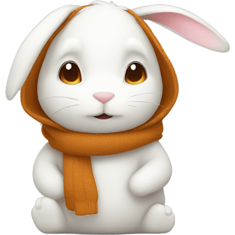 autumn cozy white rabbit emoji