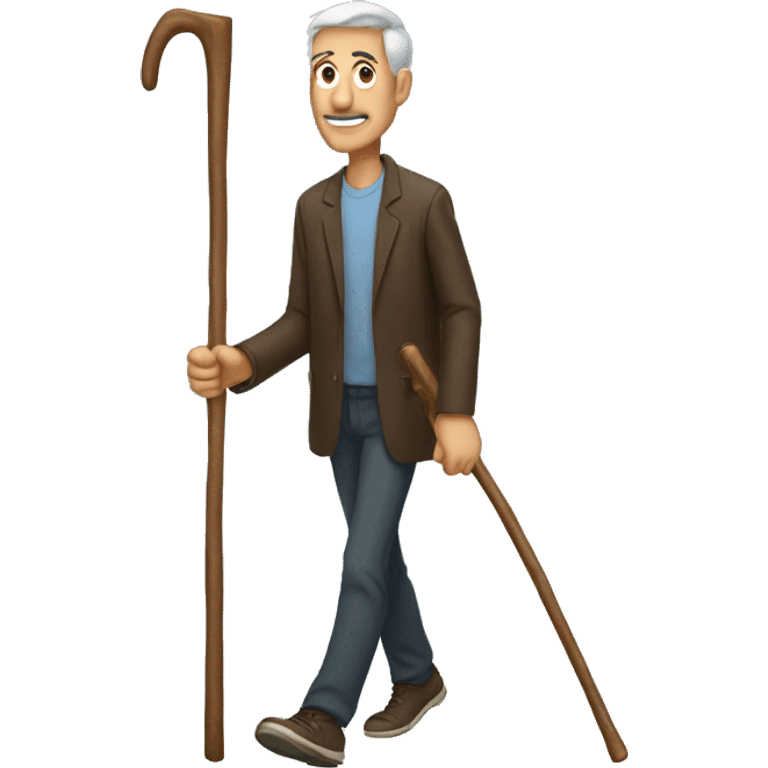 Man with walking stick  emoji