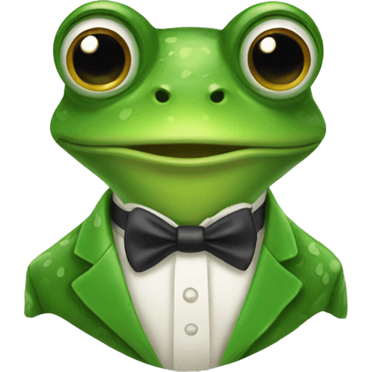 Frog in a bow tie emoji