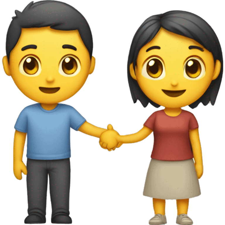 Friends high-fiving, male and female emoji