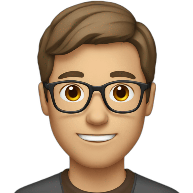 Teacher with glasses and brown hair emoji