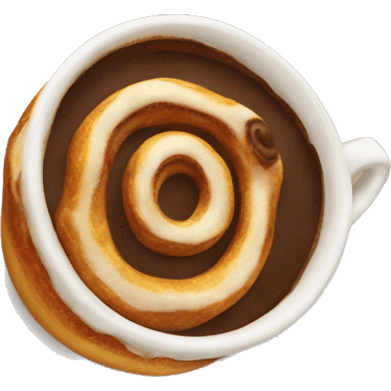 Cinnabon with coffee  emoji