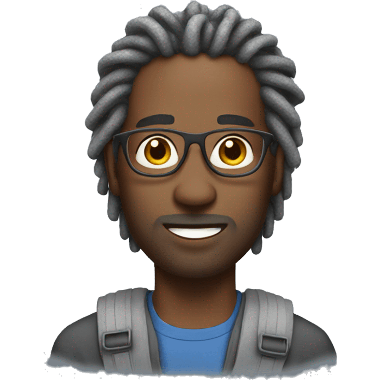 Super dad with grey locs emoji