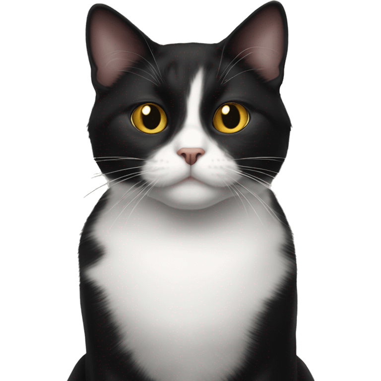 tuxedo cat mostly black golden eyes emoji