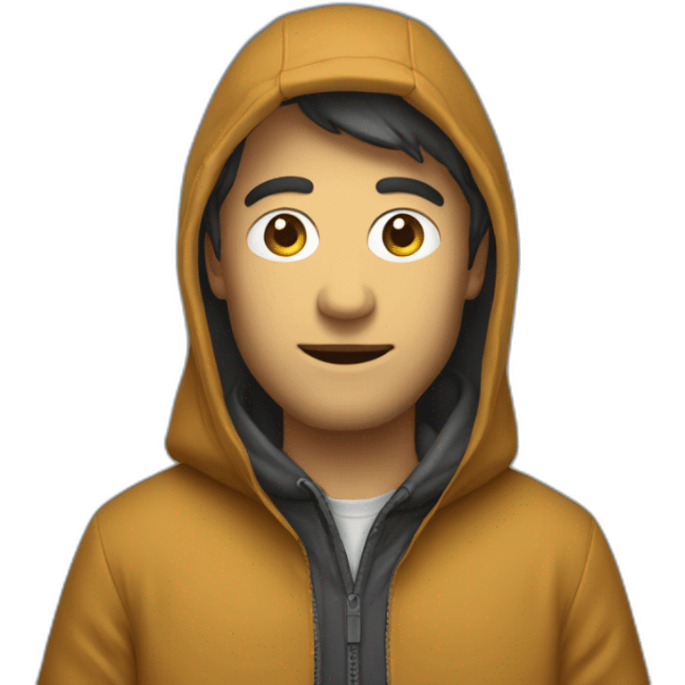 Un homme avec une cagoule emoji