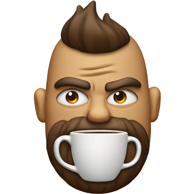 grumpy emoji drinking coffee  emoji