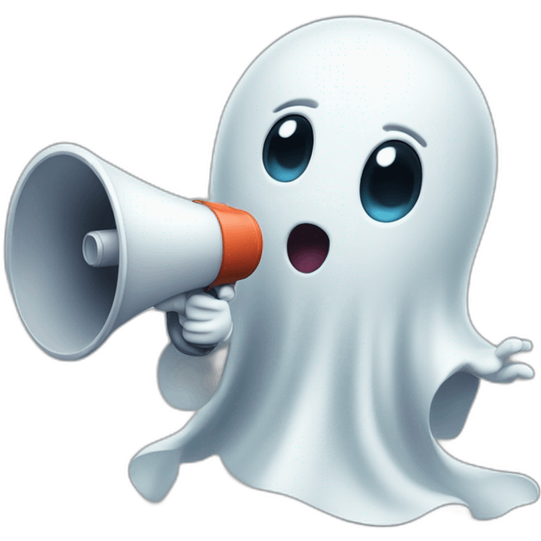 cute ghost with megaphone emoji