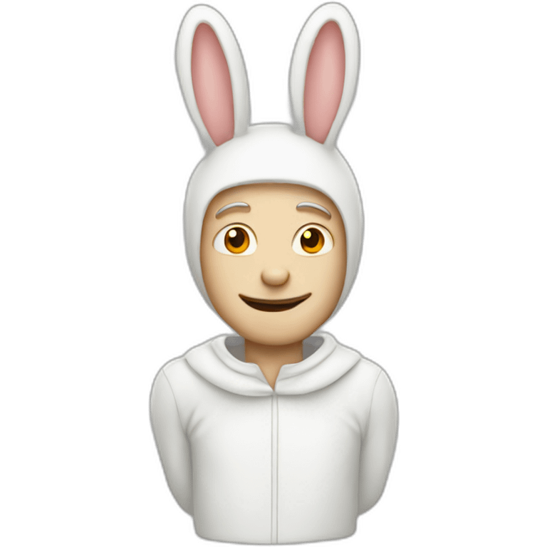 White Man in white rabbit costume emoji