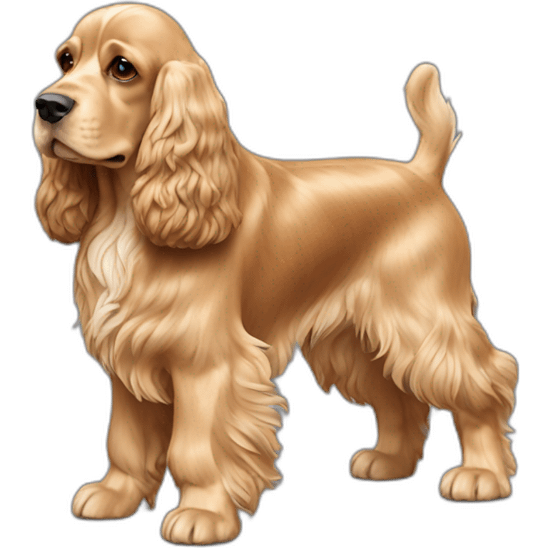 Dog-golden-english-cocker-spaniel-full-body-standing emoji