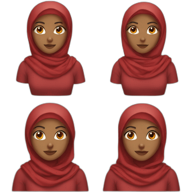 Girl with brown skin and red hijab emoji