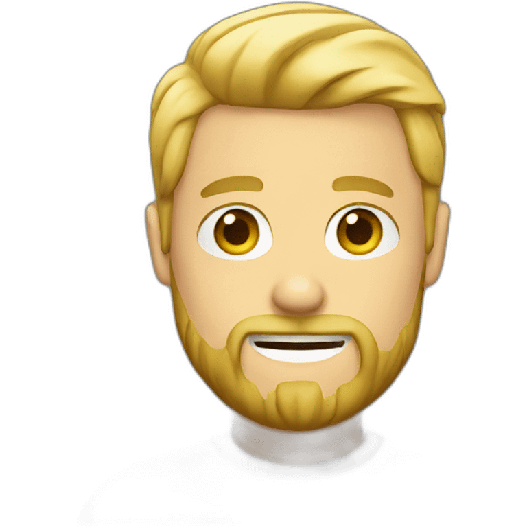 Blond guy with fade and beard in a t shirt emoji