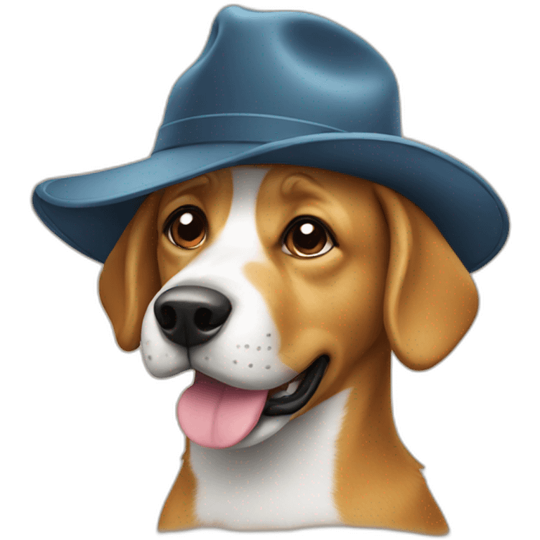 a dog with hat emoji