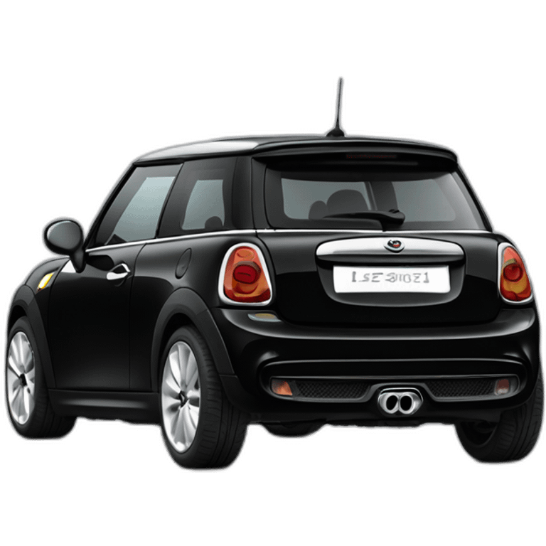 Mini Cooper s f56 noire de derrière avec le toit blanc emoji