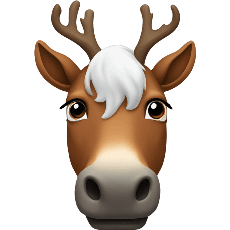 Horse with fake reindeer horns  emoji