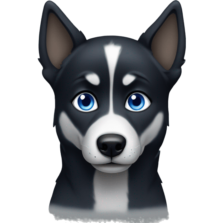 black husky boy with blue eyes emoji