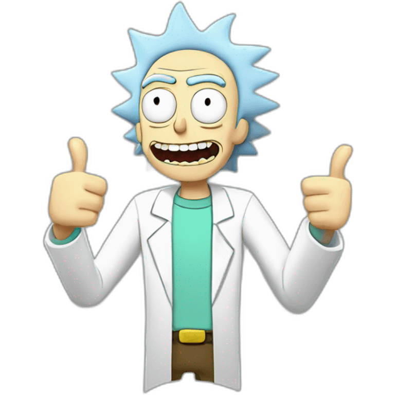 Happy Rick morty thumbs up emoji