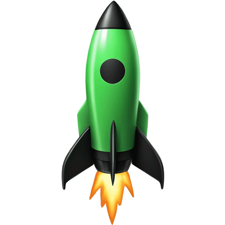 green and black rocket ship ios stile emoji