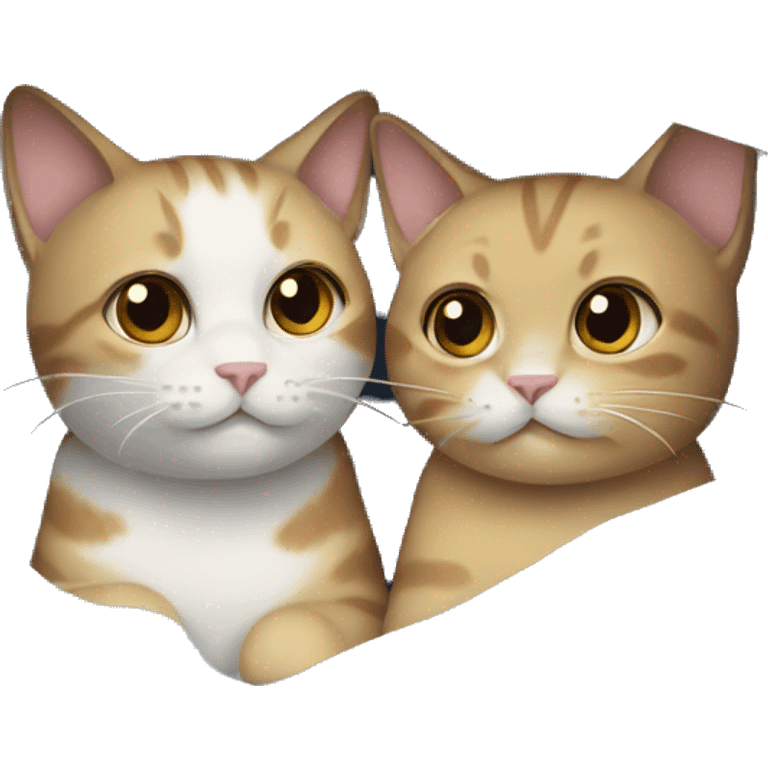 Two cats in blanket  emoji