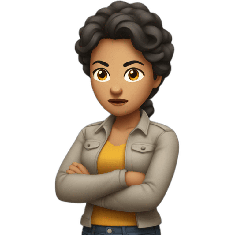 Angry latina woman woman with arms crossed emoji