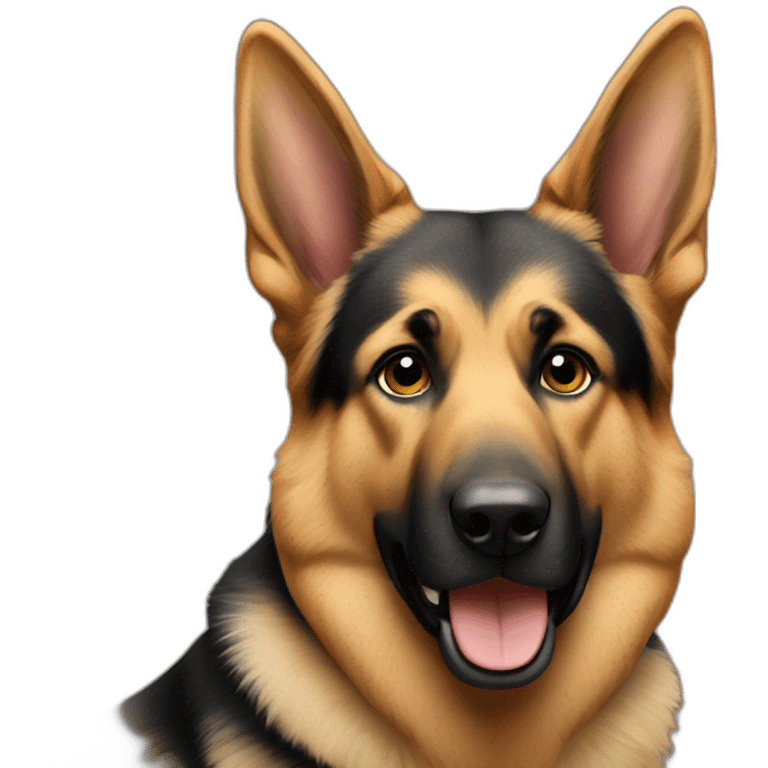 German Shepherd with one ear down emoji