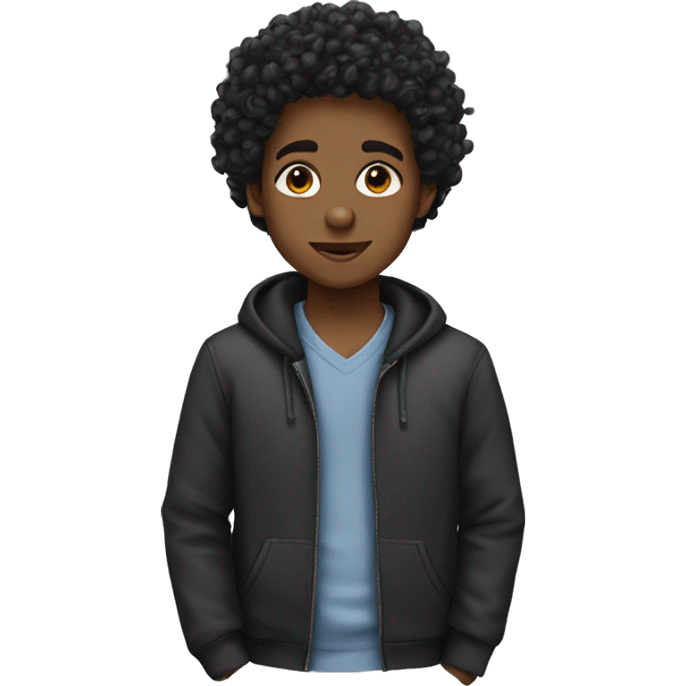 black boy curly hair emoji