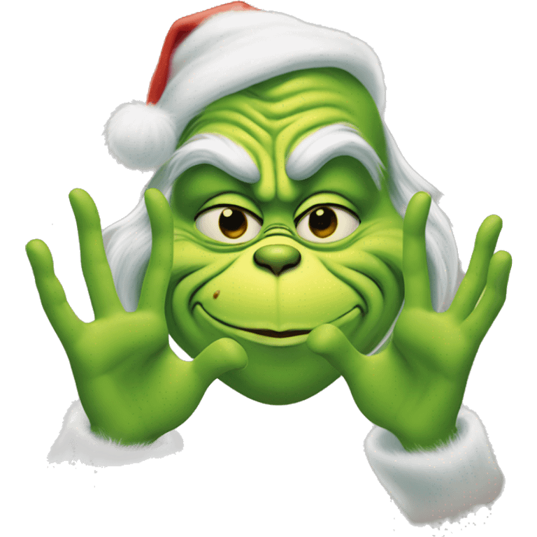 The grinch making heart hands  emoji