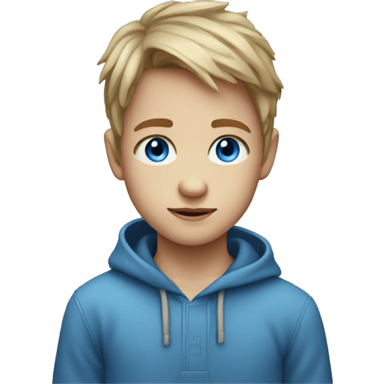 realistic portrait of a boy blue eyes  emoji