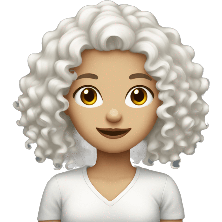 White curly hair girl emoji